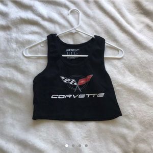 Black Corvette Crop Top